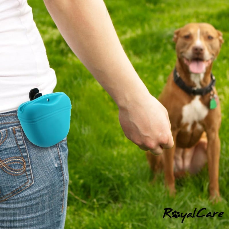 RoyalCare Silicone Dog Treat Pouch-Small Training Bag-Portable Dog Treat Bag for Leash with Magnetic Closure and Waist Clip[US Design Patent] - Image 3
